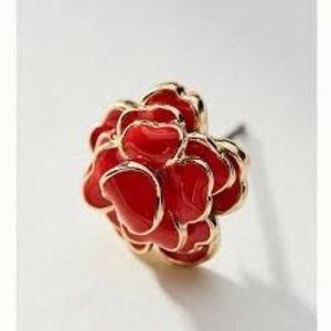 Anthropologie Florence Post Earrings Red